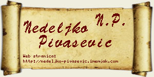 Nedeljko Pivašević vizit kartica